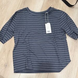 Vince Charcoal Striped Short Sleeve Tee
